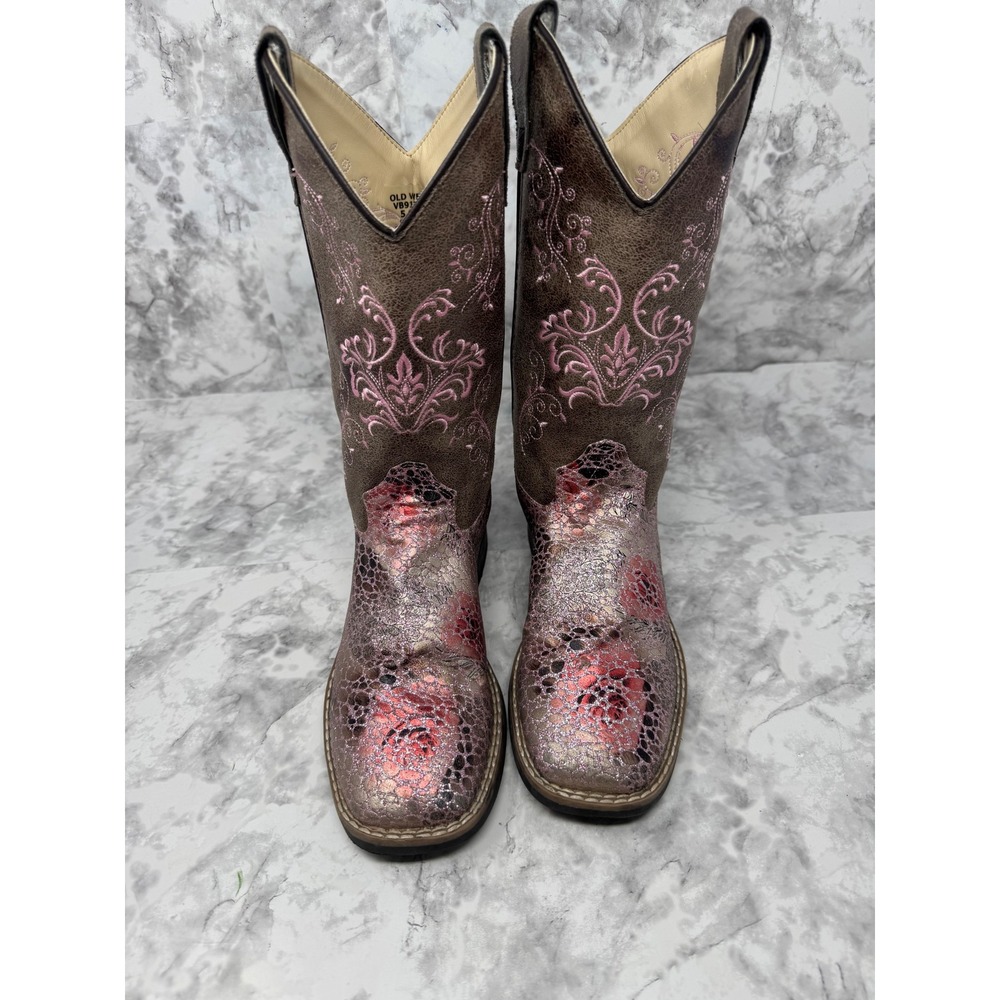 Old West Boho Metallic Pink Floral Snakeskin Western Boot 6.5/5 youth
Festival - Picture 6 of 10